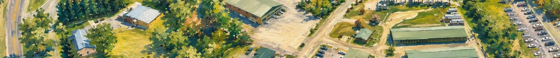 Overhead view of downtown Tyrone