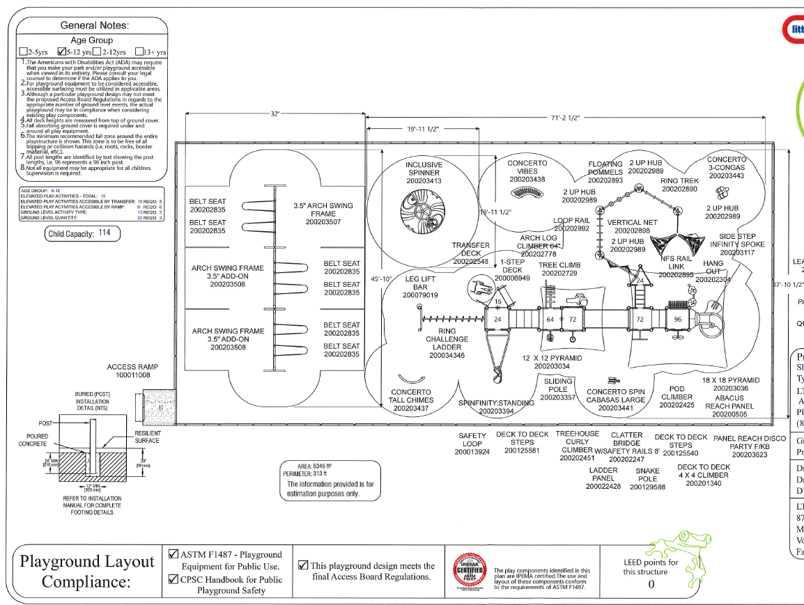 Shamrock Park Playground Layout