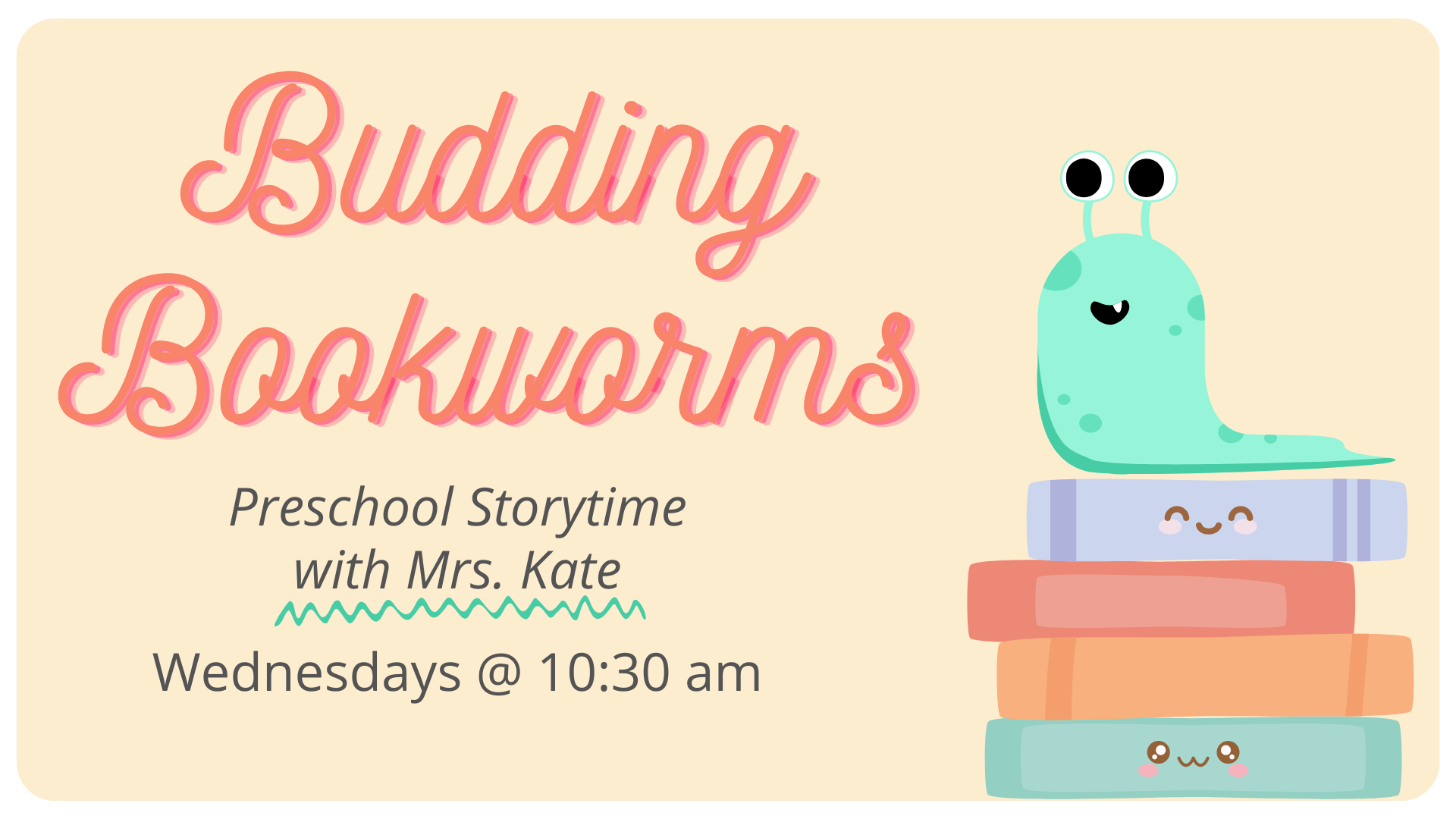 Budding Bookworms Storytime Graphic