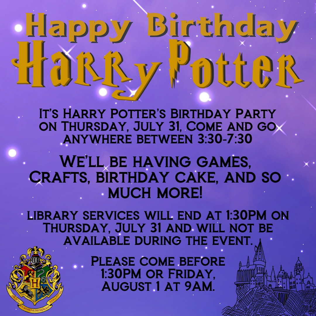 Happy Birthday Harry Potter Event Graphic