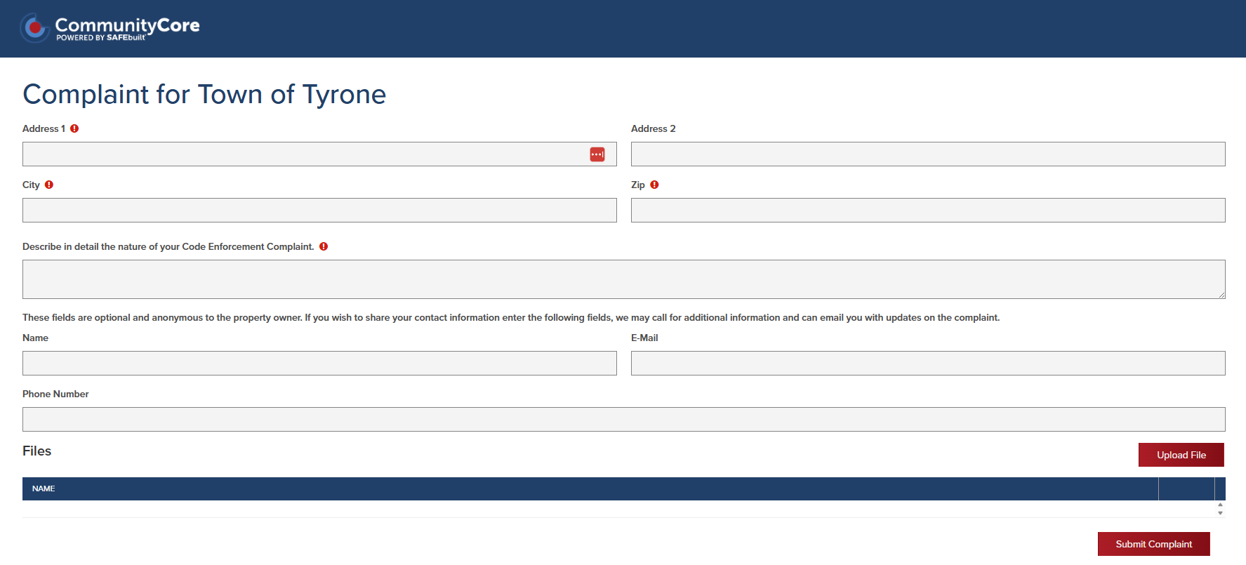 Code Enforcement Form